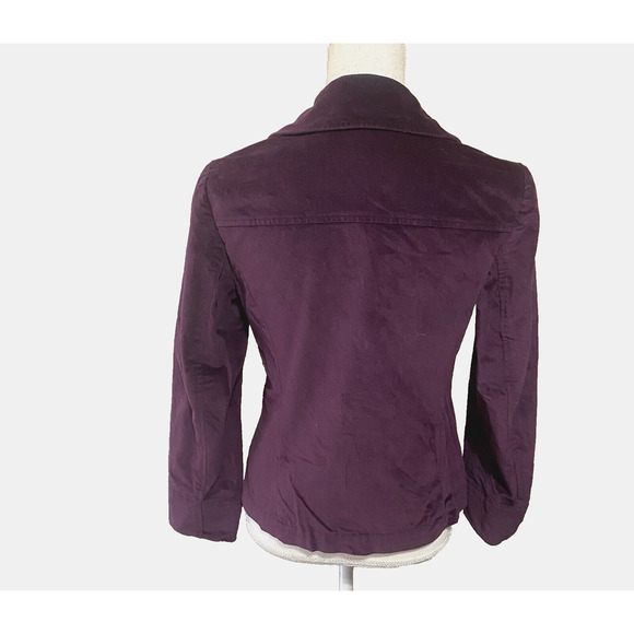 Talbots Velvet Blazer Jacket Sz 8P Purple Fitted Lined Pockets Stretch Classy - Picture 3 of 9